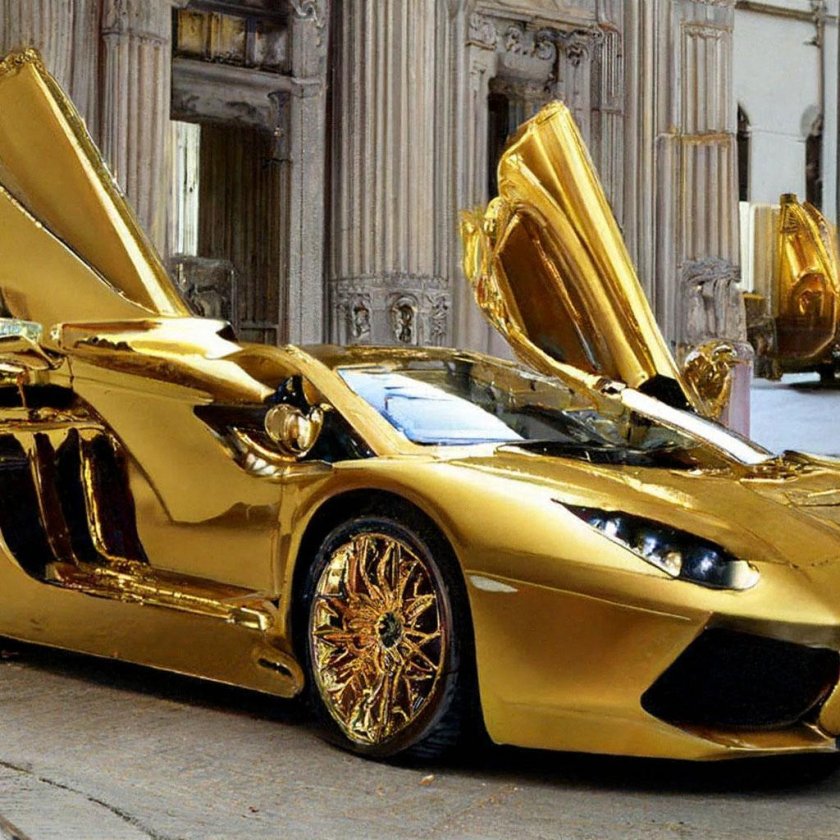 Lamborghini aventador lp700-4 золотая