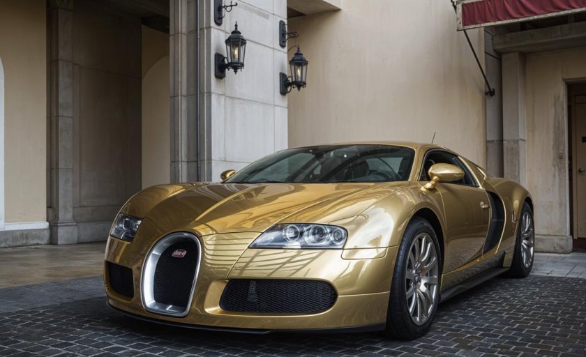 Бугатти Вейрон золотой