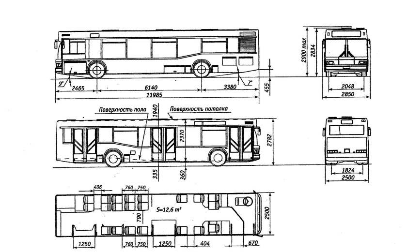 ЛИАЗ 5256 чертеж