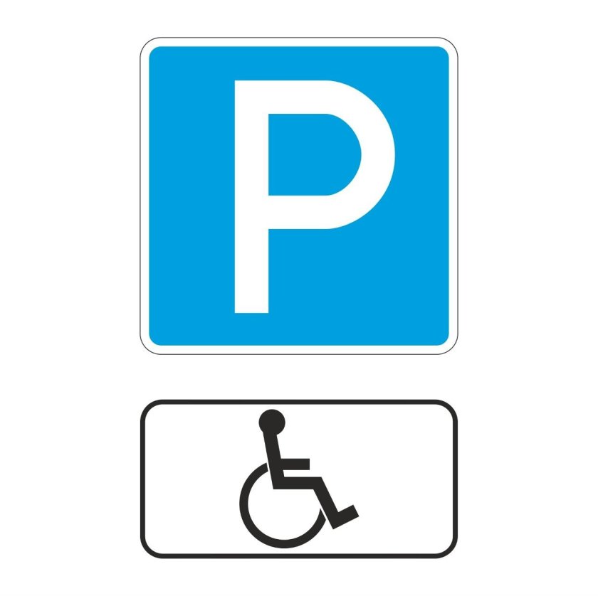 Знак дорожный 6.4.17д парковка для инвалидов