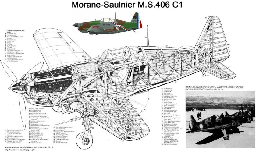 Чертежи Morane-Saulnier MS-406