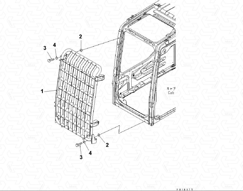 Решетка кабины Комацу PC-400