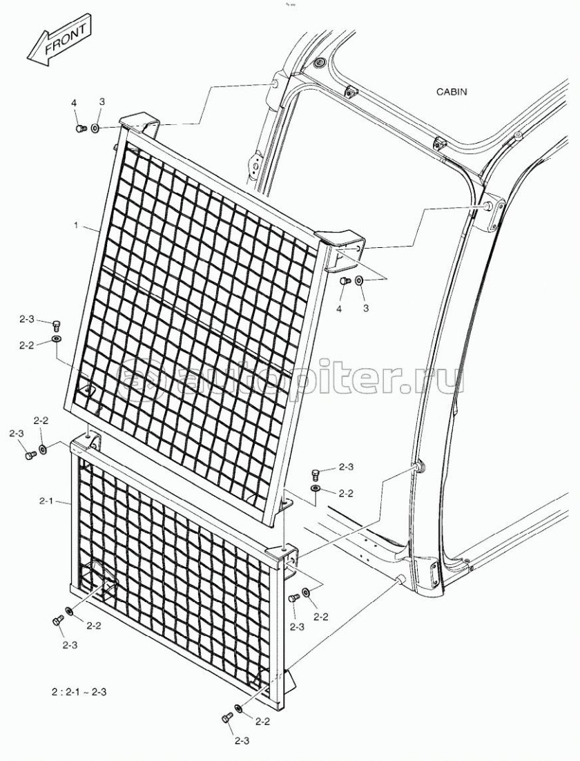 Решётка экскаватора Хитачи лобовая