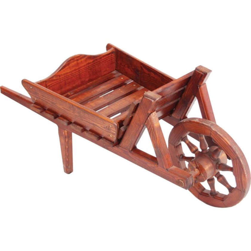 Тачка деревянная декоративная