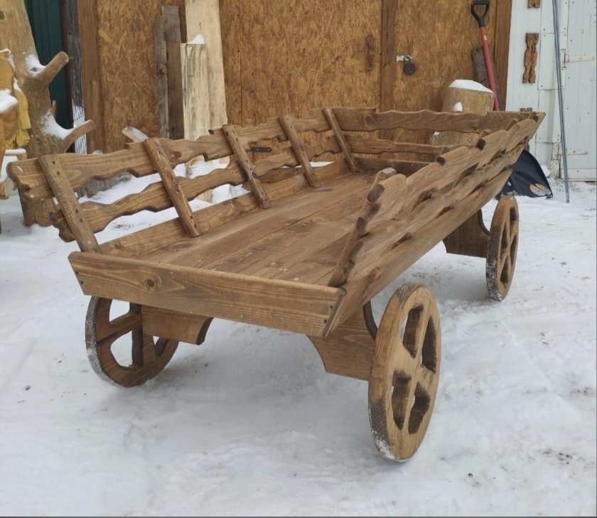 Деревянная телега для сада