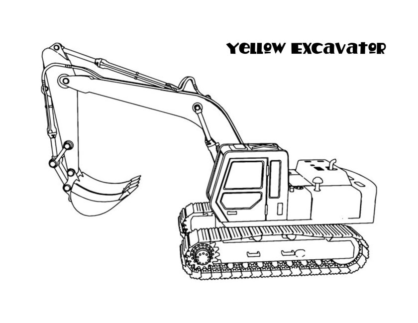 Экскаватор раскраска для детей