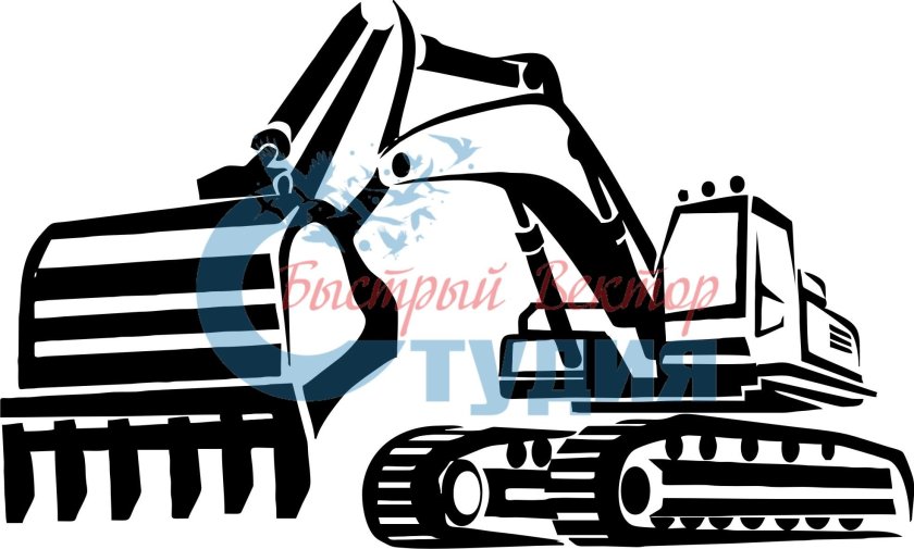 Экскаватор силуэт