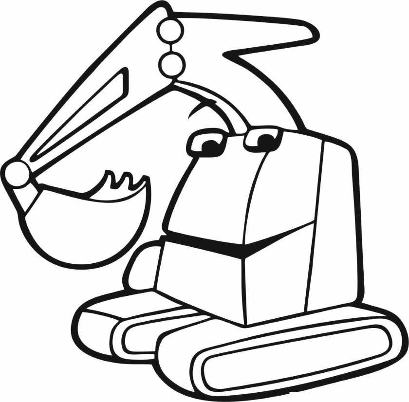 Экскаватор раскраска для детей