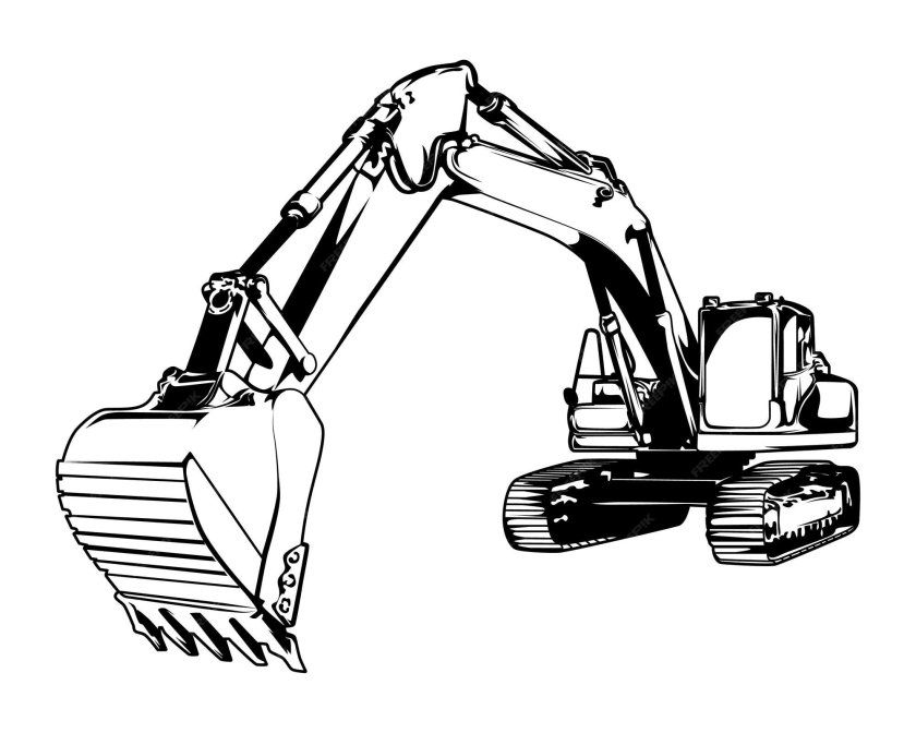 Экскаватор рисунок для детей