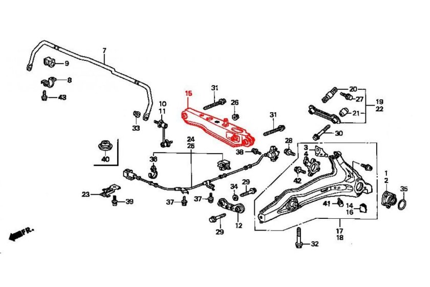 Сайлентблоки задней подвески Honda CR V 1