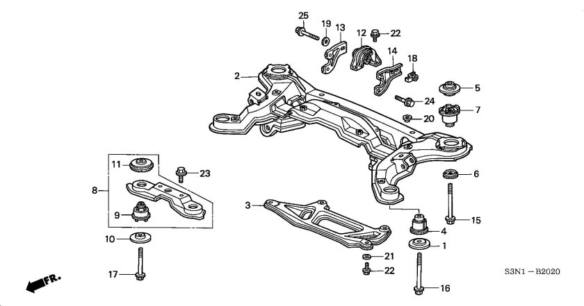 Передняя подвеска Хонда Одиссей ra3