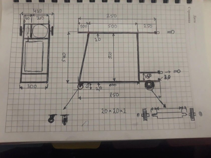Сварочная тележка для полуавтомата чертеж