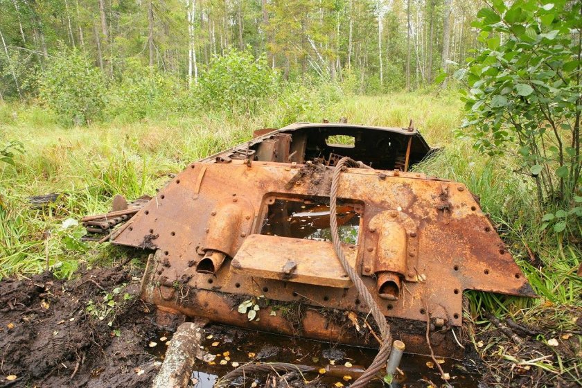 Синявинские болота танки
