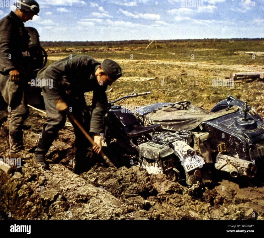 Солдат вермахта в грязи