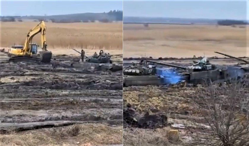 Застрявший танк в Ростове