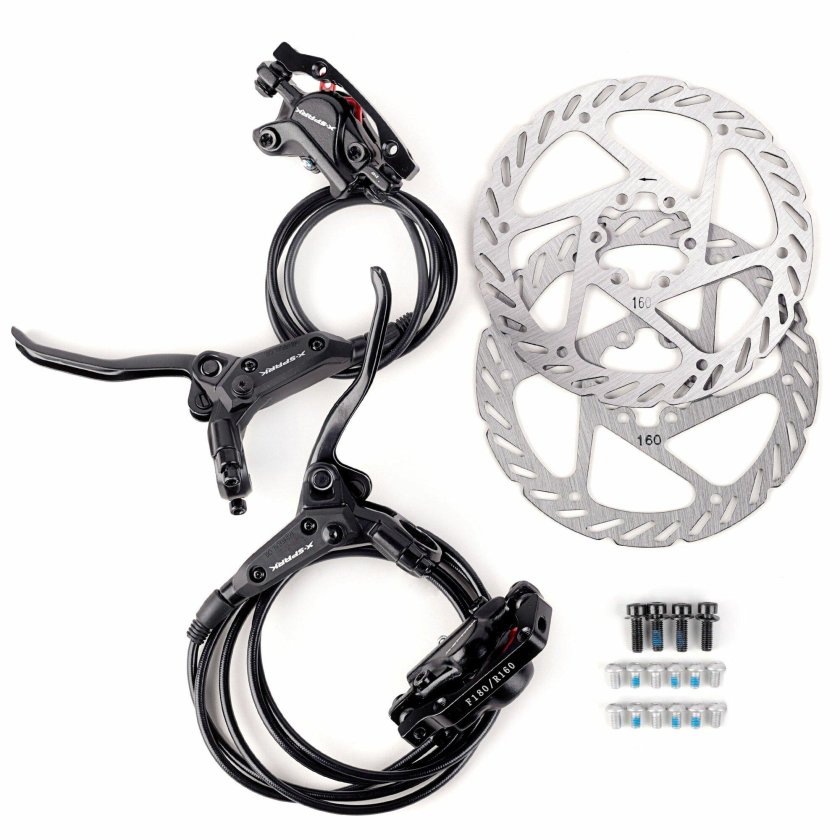 Тормоза гидравлические x-Spark HD-m600 черные зад, 1700мм, с диском 160 мм