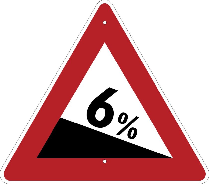 Знак крутой спуск