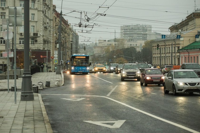 Выделенная полоса в центре Москвы