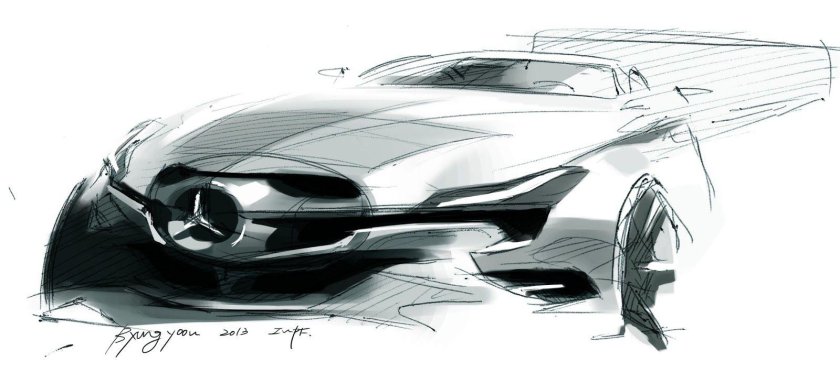 Машина будущего чёрно белым