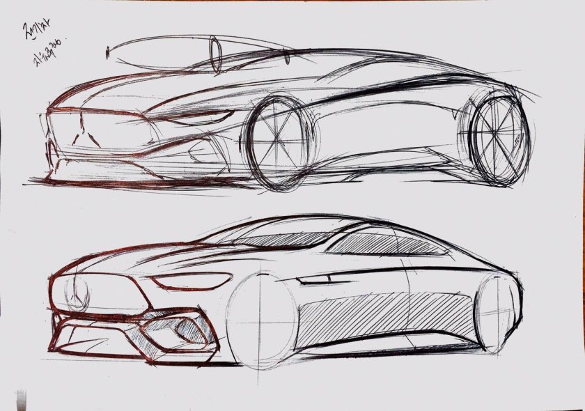 Эскиз автомобиля будущего