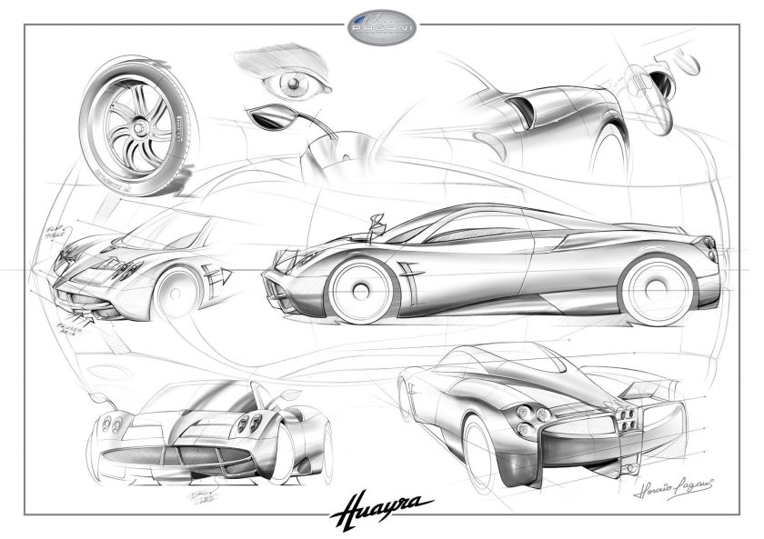 Pagani Huayra чертеж