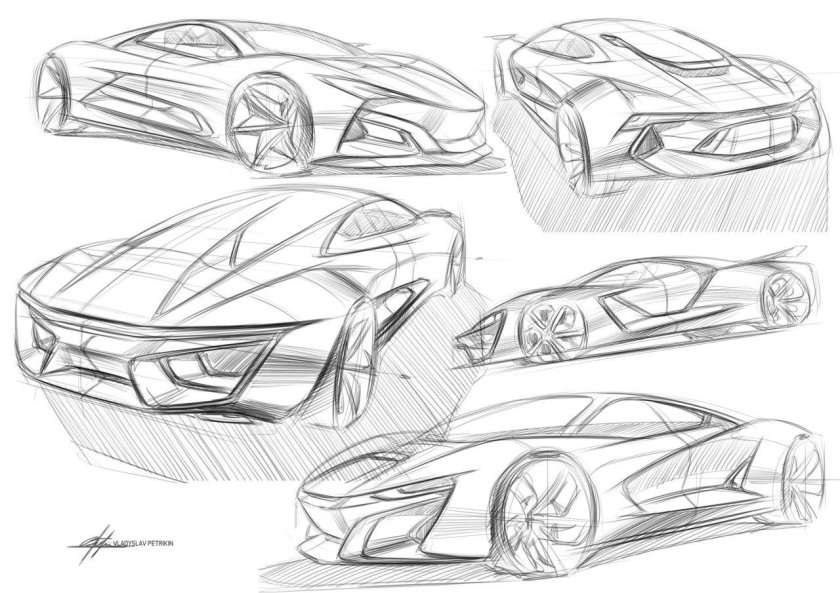 Дизайнерские рисунки автомобилей