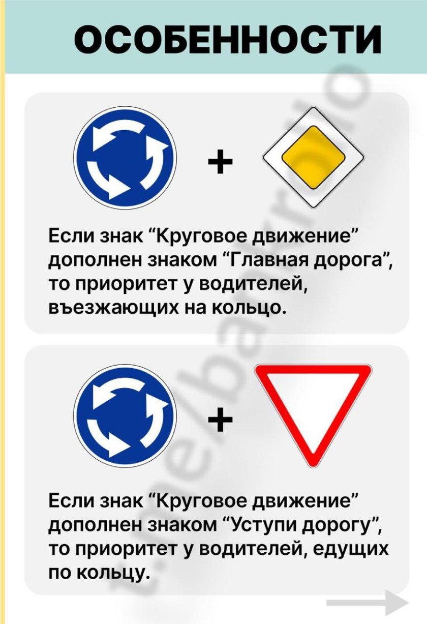 Правила проезда кругового движения