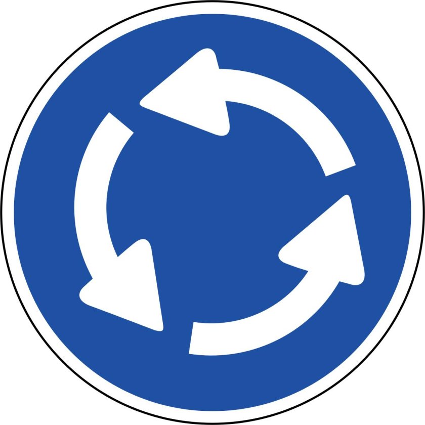 Предписывающие знаки круговое движение