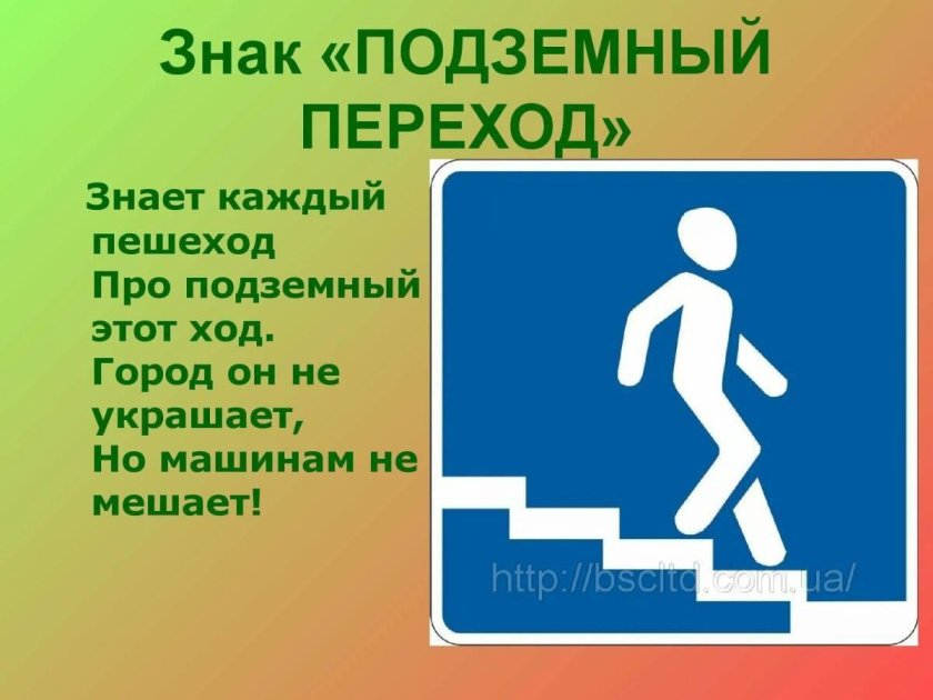 Знаки ПДД подземный переход