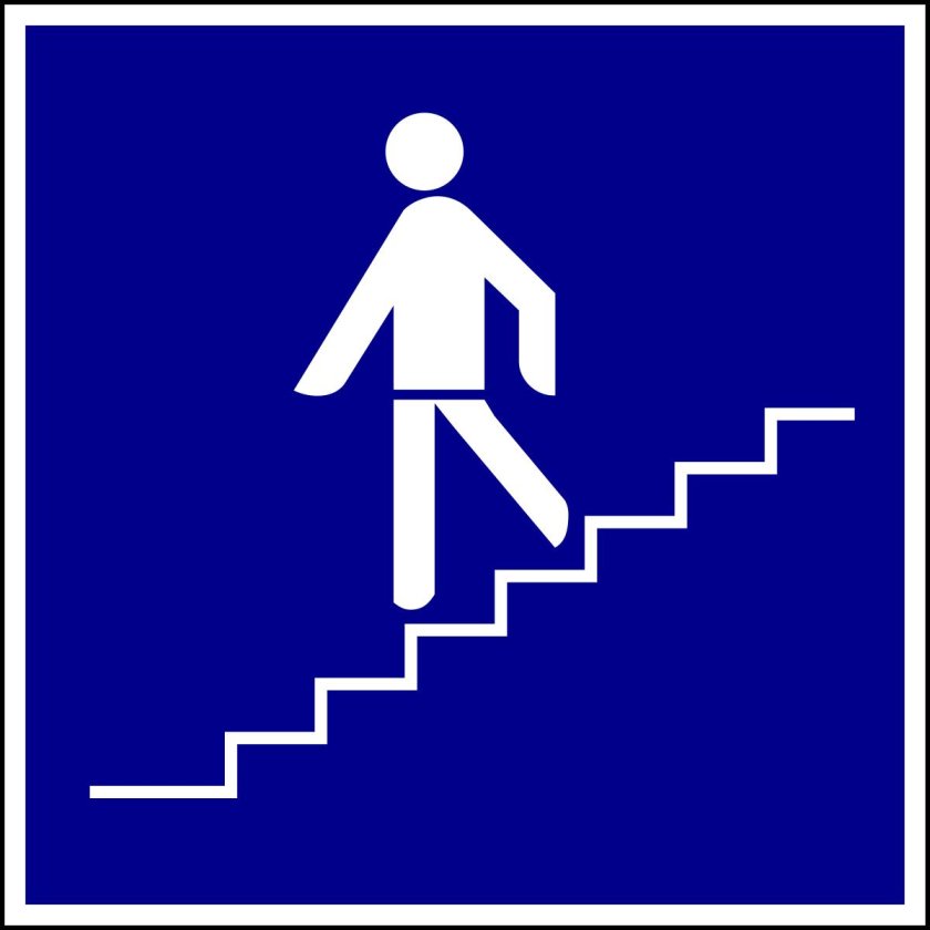 Знак безопасности держаться за перила