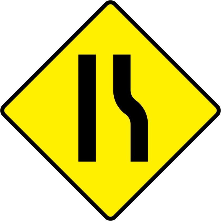 Знак 1.20.3 сужение дороги