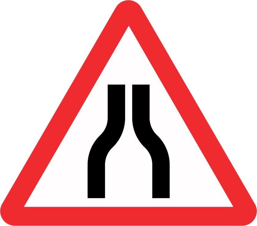 Знак 1.18.1 сужение дороги