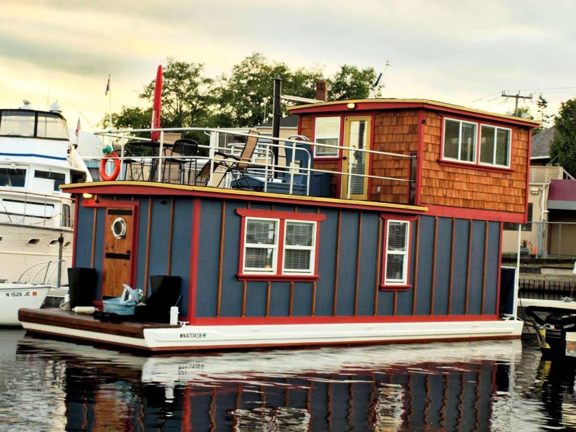 Плавучие домики в Сиэтле озеро Юнион