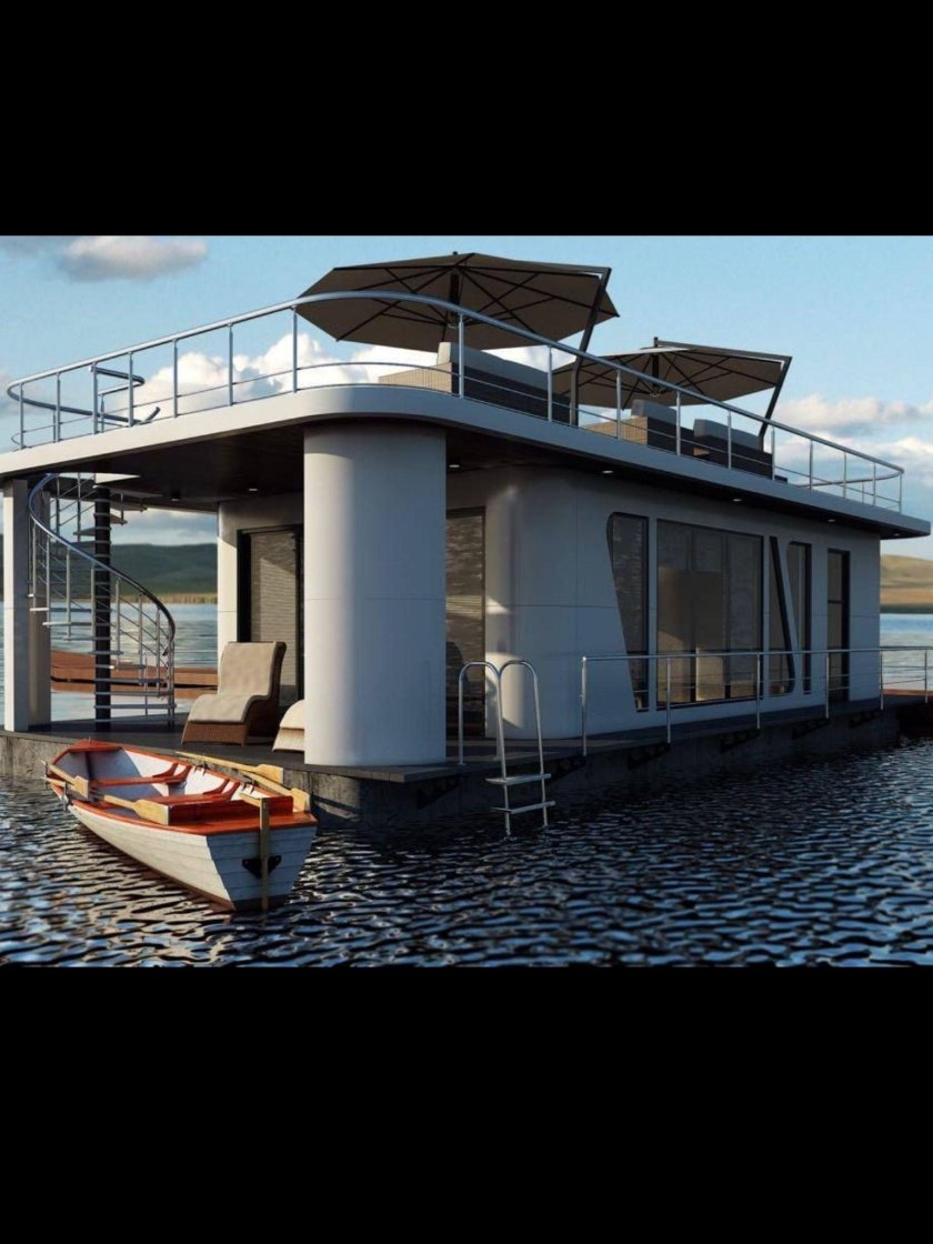 Понтонный катер хаусбот