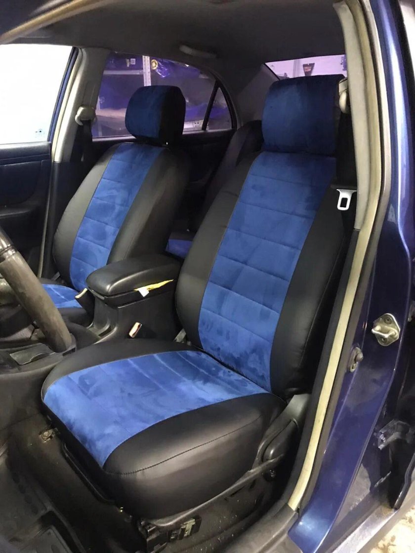 Автопилот чехлы алькантара синий