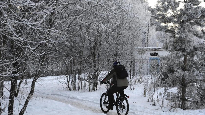 Морозный день на велосипеде