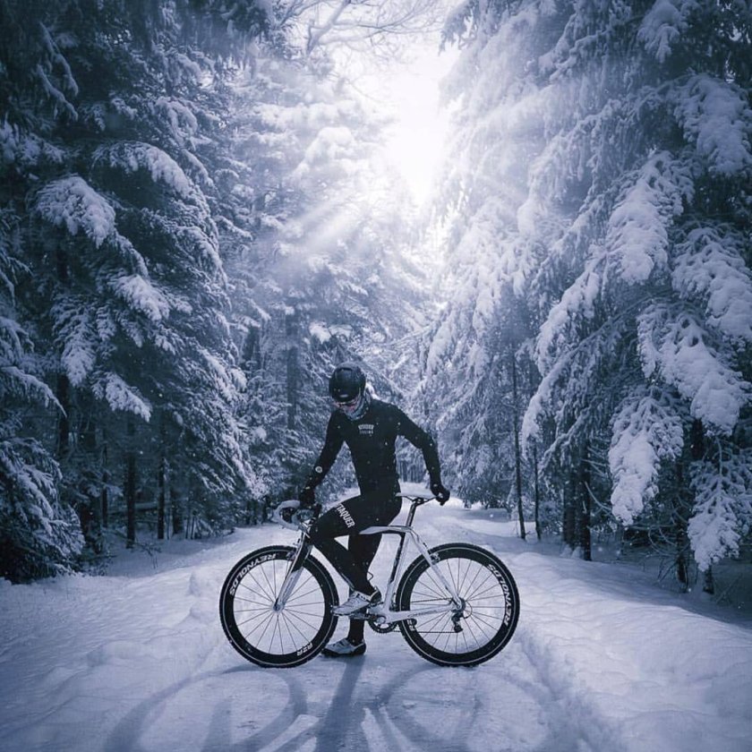 Велосипедистки зимой