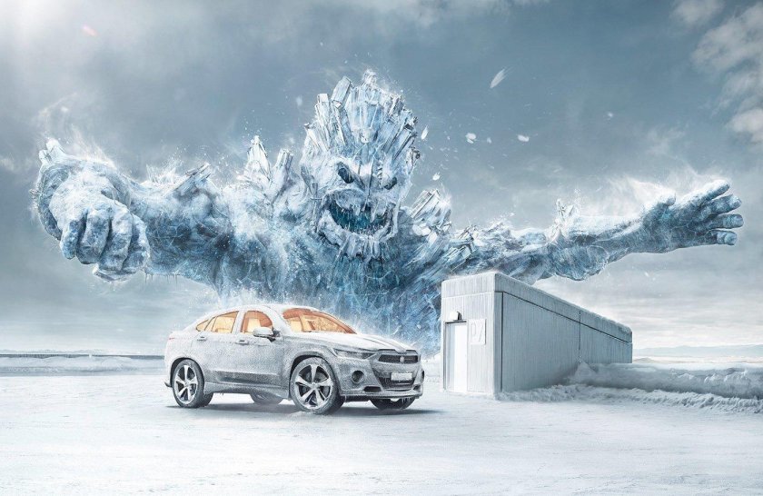 Зимняя реклама авто
