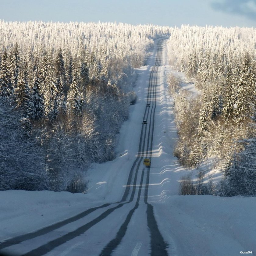 Зимняя дорога Россия