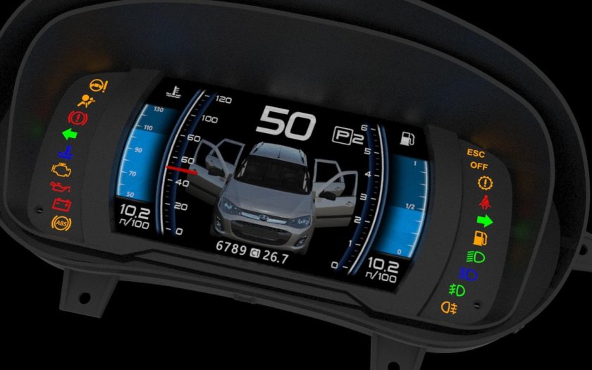 Цифровая приборная панель Лада Гранта