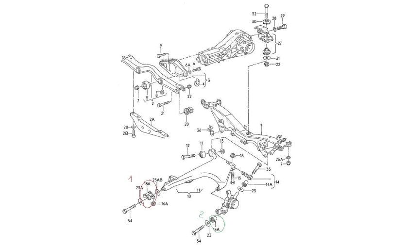 Задняя подвеска Ауди а6с4 Кваттро