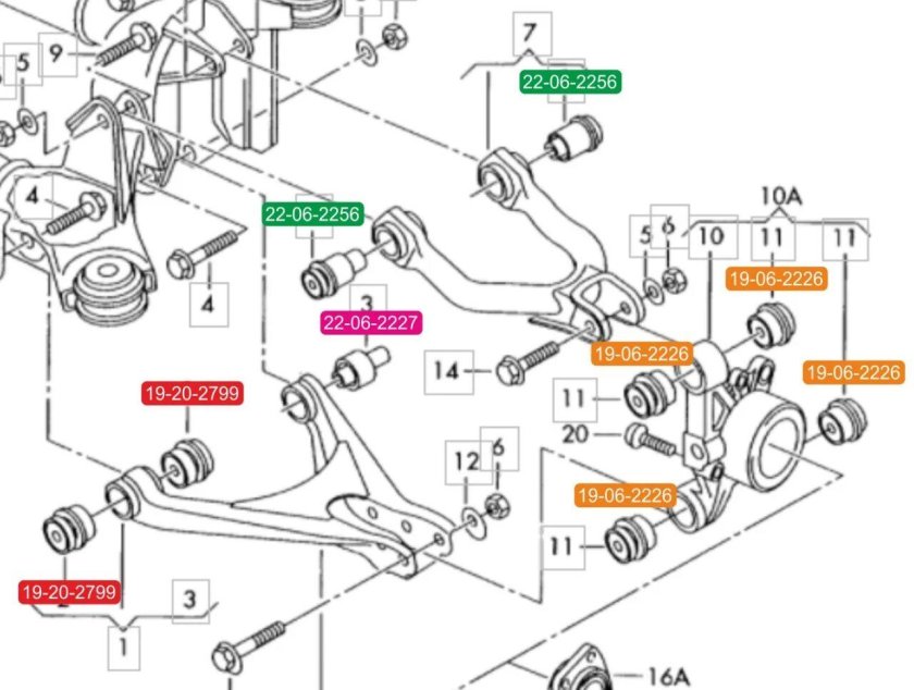 Сайлентблоки задней подвески Ауди а6 с5 кватро