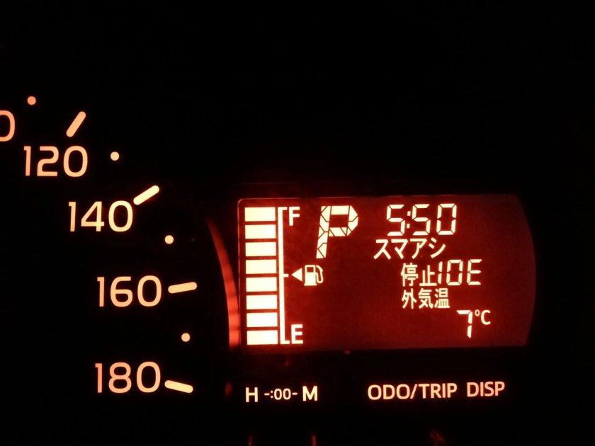 Японские надписи на приборной панели