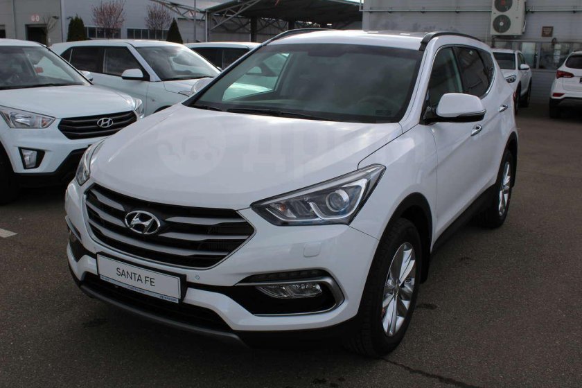 Белый Hyundai Santa Fe III Рестайлинг 2.4 at (171 л.с.) 4wd с пробегом