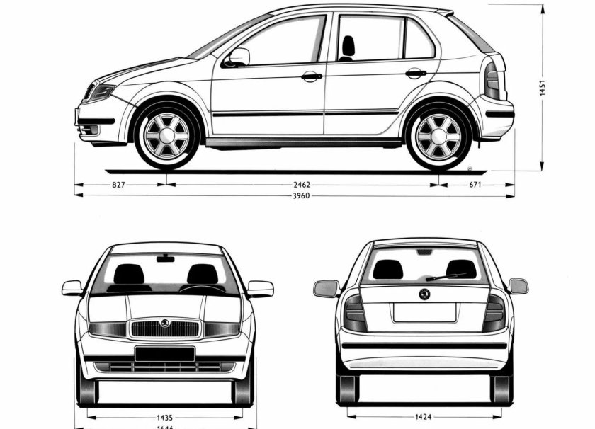 Габариты Шкода Фабия 1