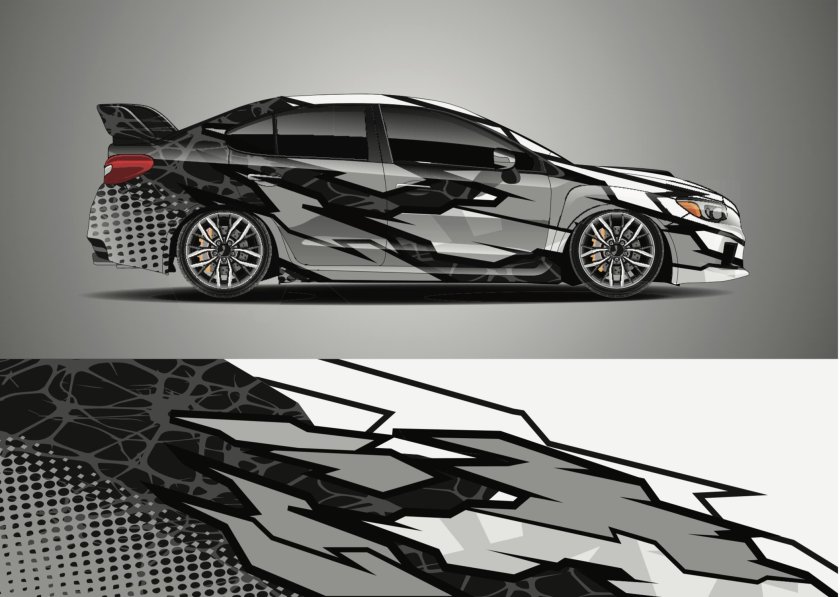 Виниловые наклейки на черное авто