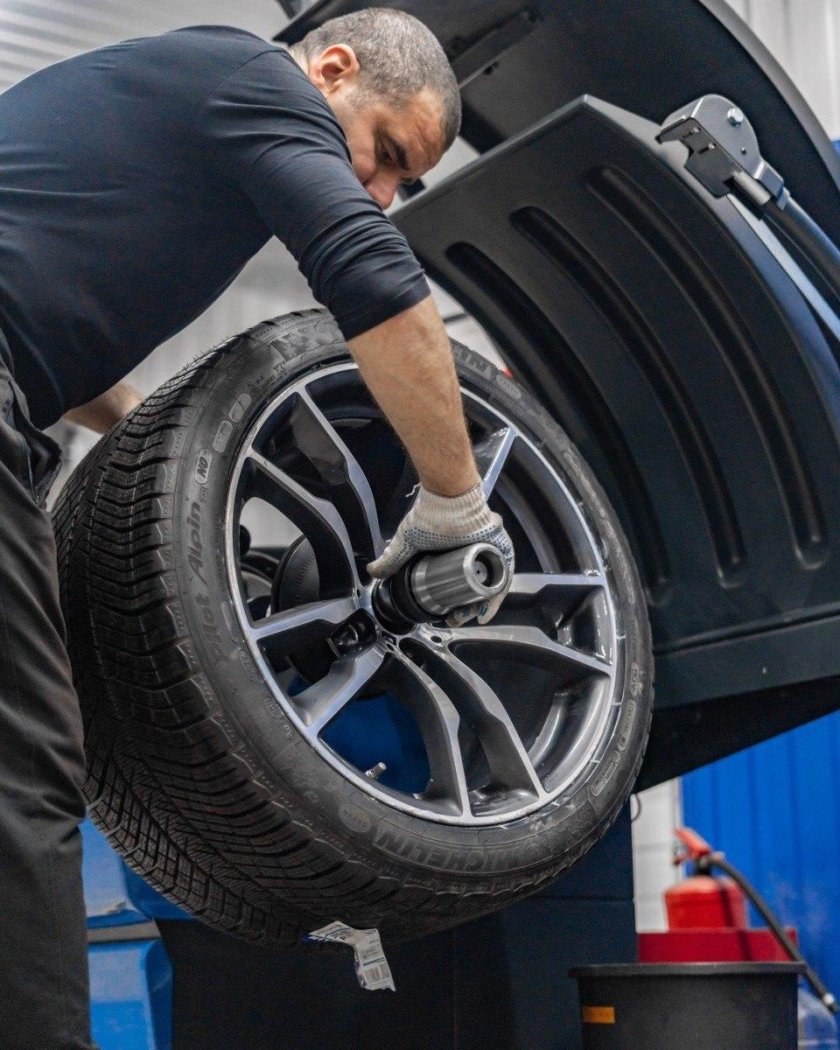 Монтаж колеса