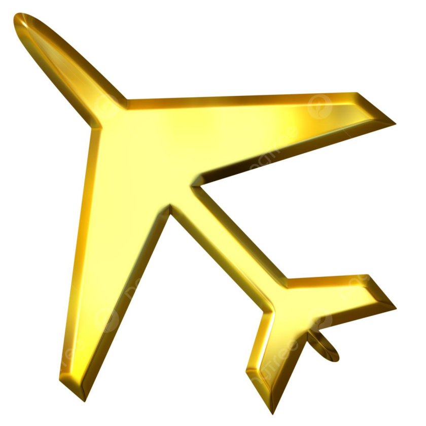 Значок золотой самолет