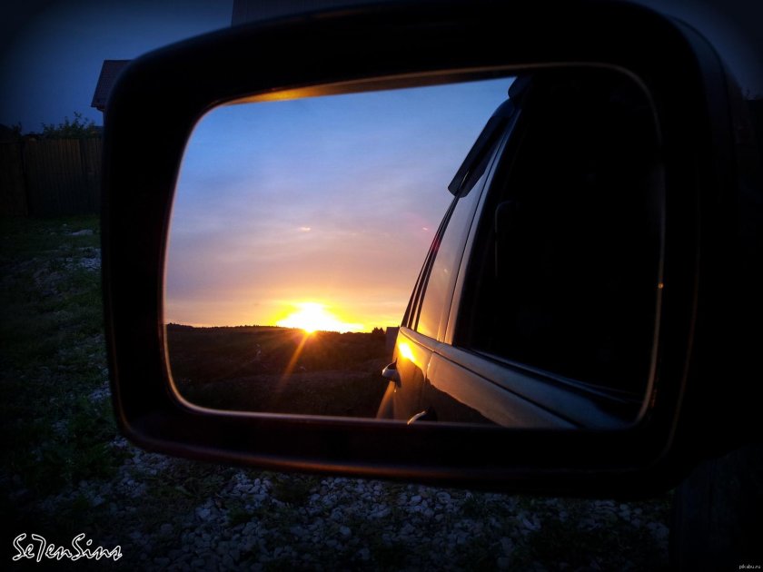 Закат из машины