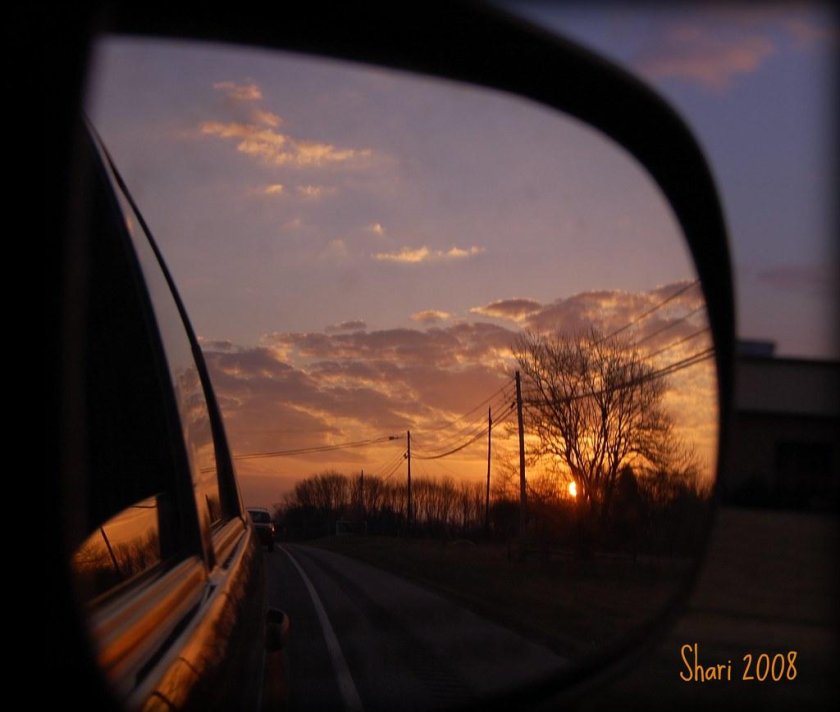 Вид из бокового окна машины